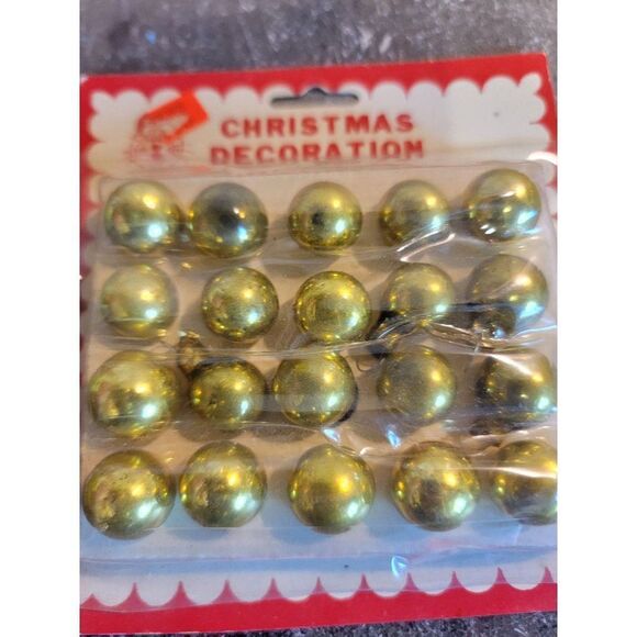 Yellow Mini golden blown glass ornament set - Picture 2 of 4